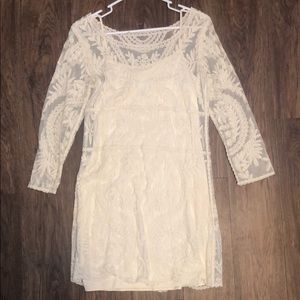 Express Cream lace dress
